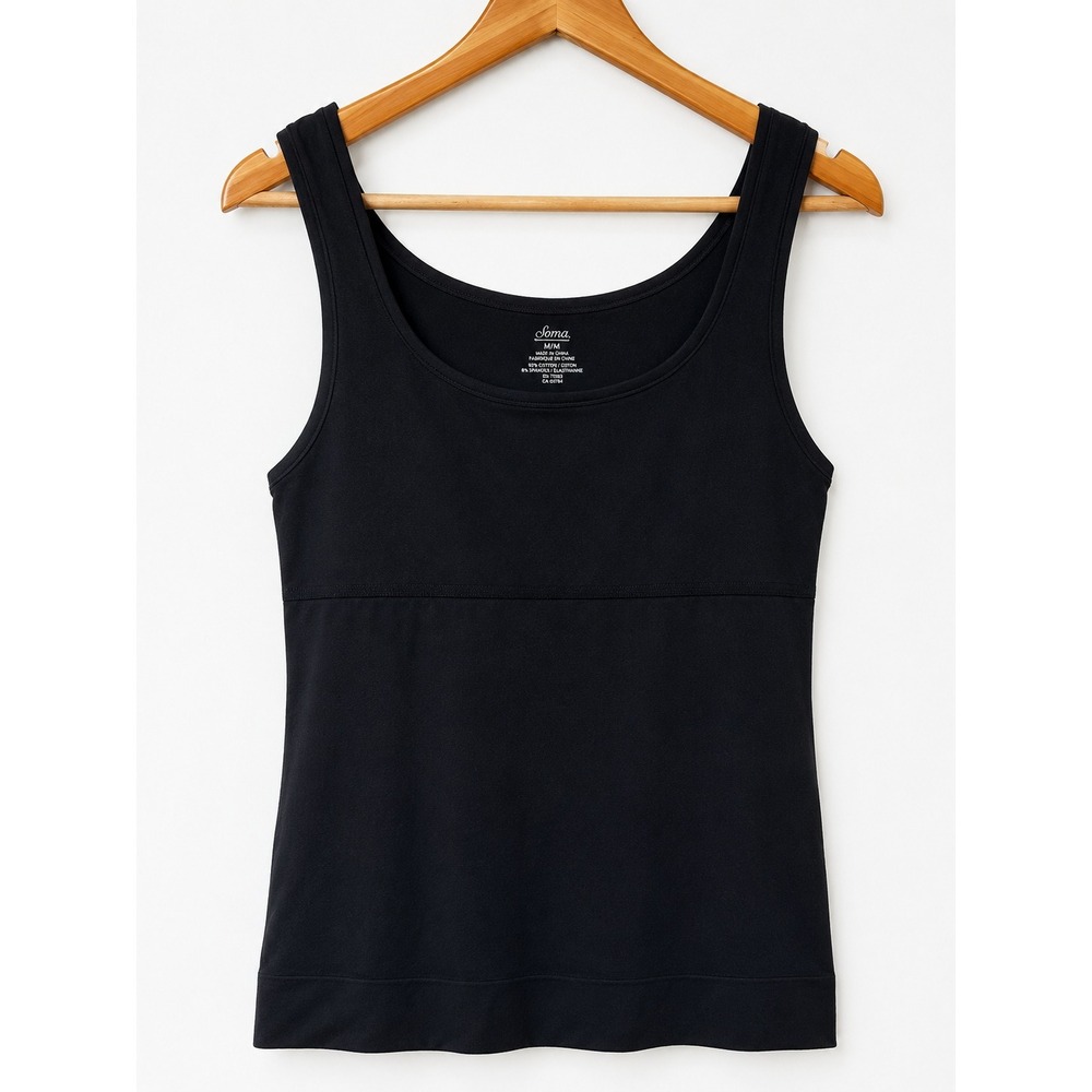 Soma Slimming Cami Black Scoop Neck Shapewear Tank Top XL NWOT